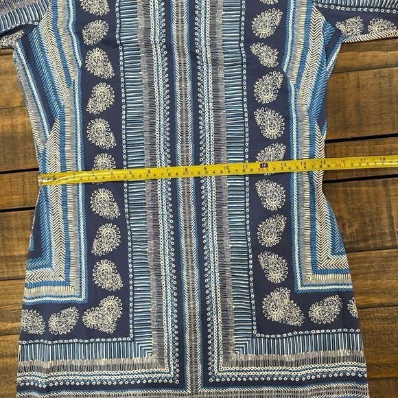 J. McLaughlin Sophia Catalina Knit Column 3/4 Sleeve Blue Knee Length Dress - Picture 7 of 12